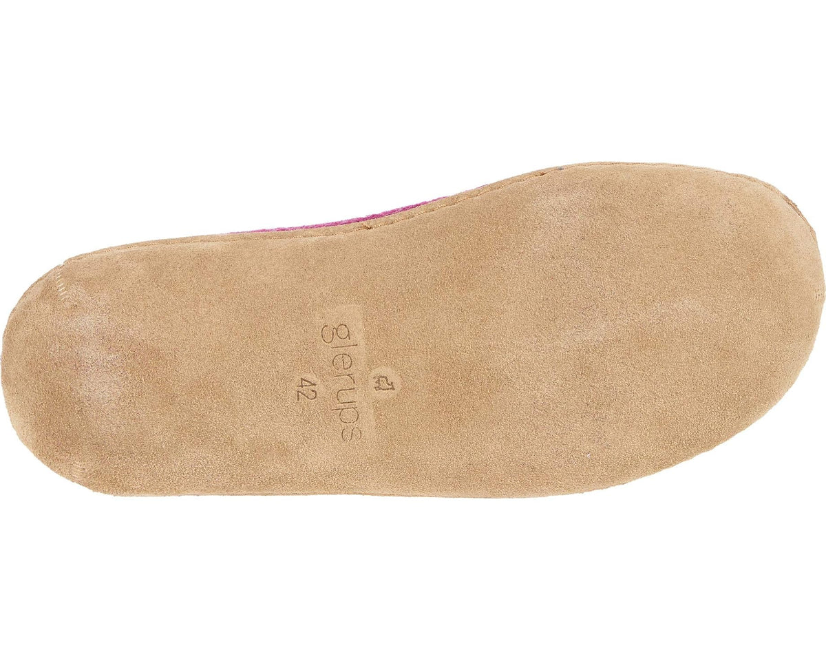 Unisex Glerups Wool Slip-On Leather Outsole Cranberry
