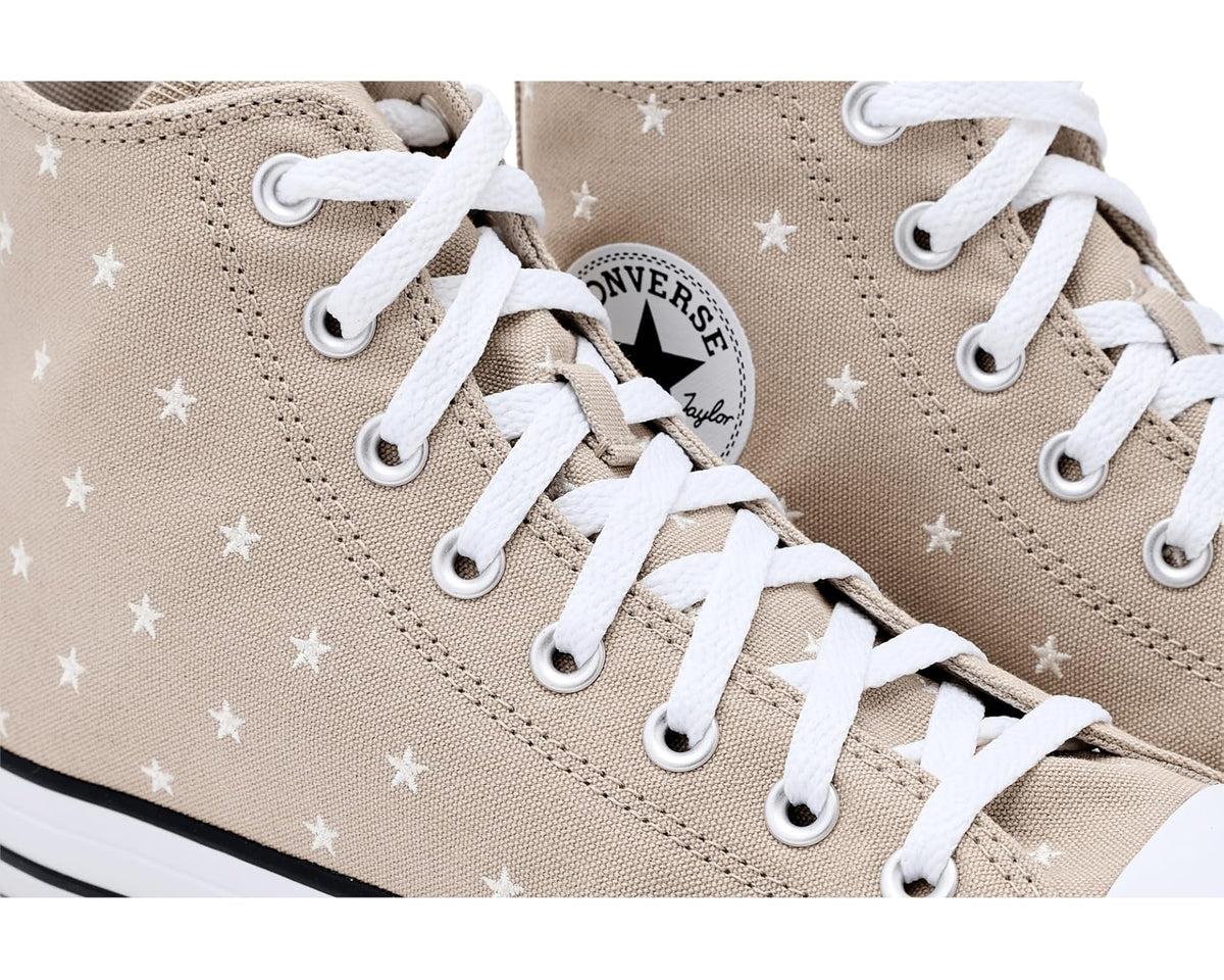 Unisex Converse Chuck Taylor All Star Embroidered Stars High-Top Papyrus/Egret/Black