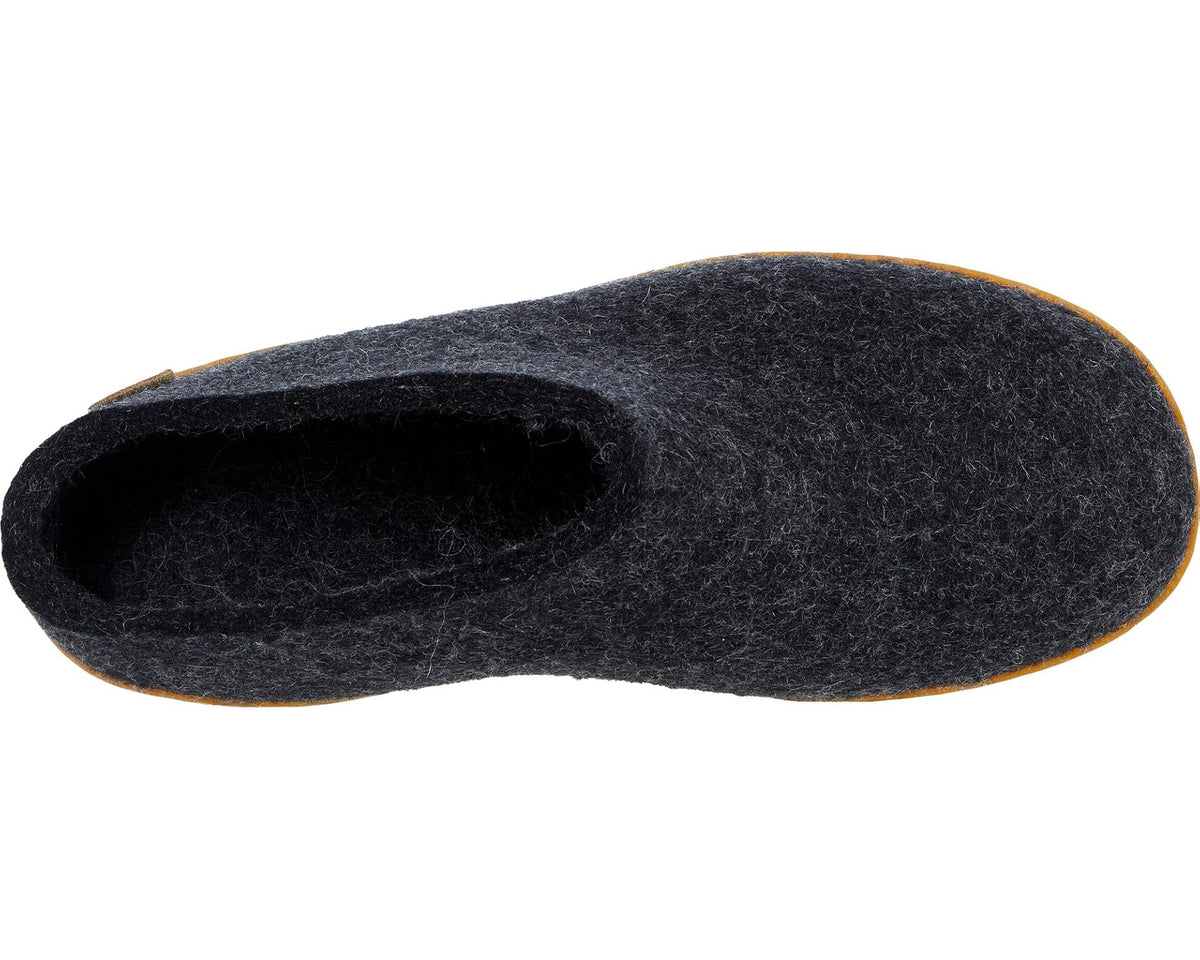 Unisex Glerups Wool Slip-On Rubber Outsole Charcoal/Honey Rubber