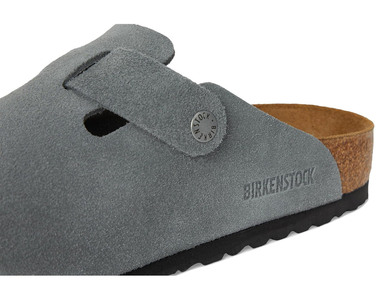 Men's Birkenstock Boston Soft Footbed - Suede Basalt Gray