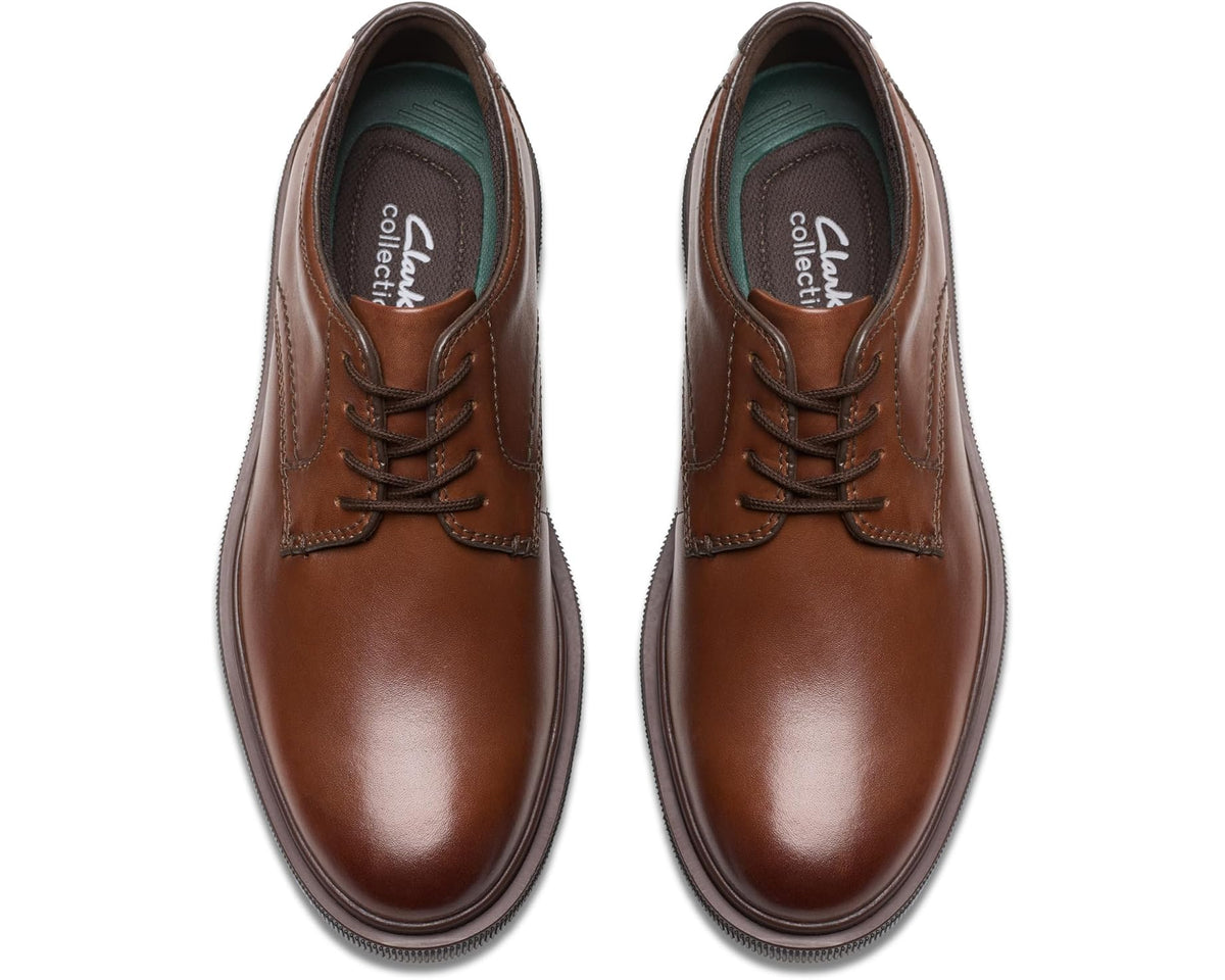 Men's Clarks Burchill Derby Dark Tan Leather