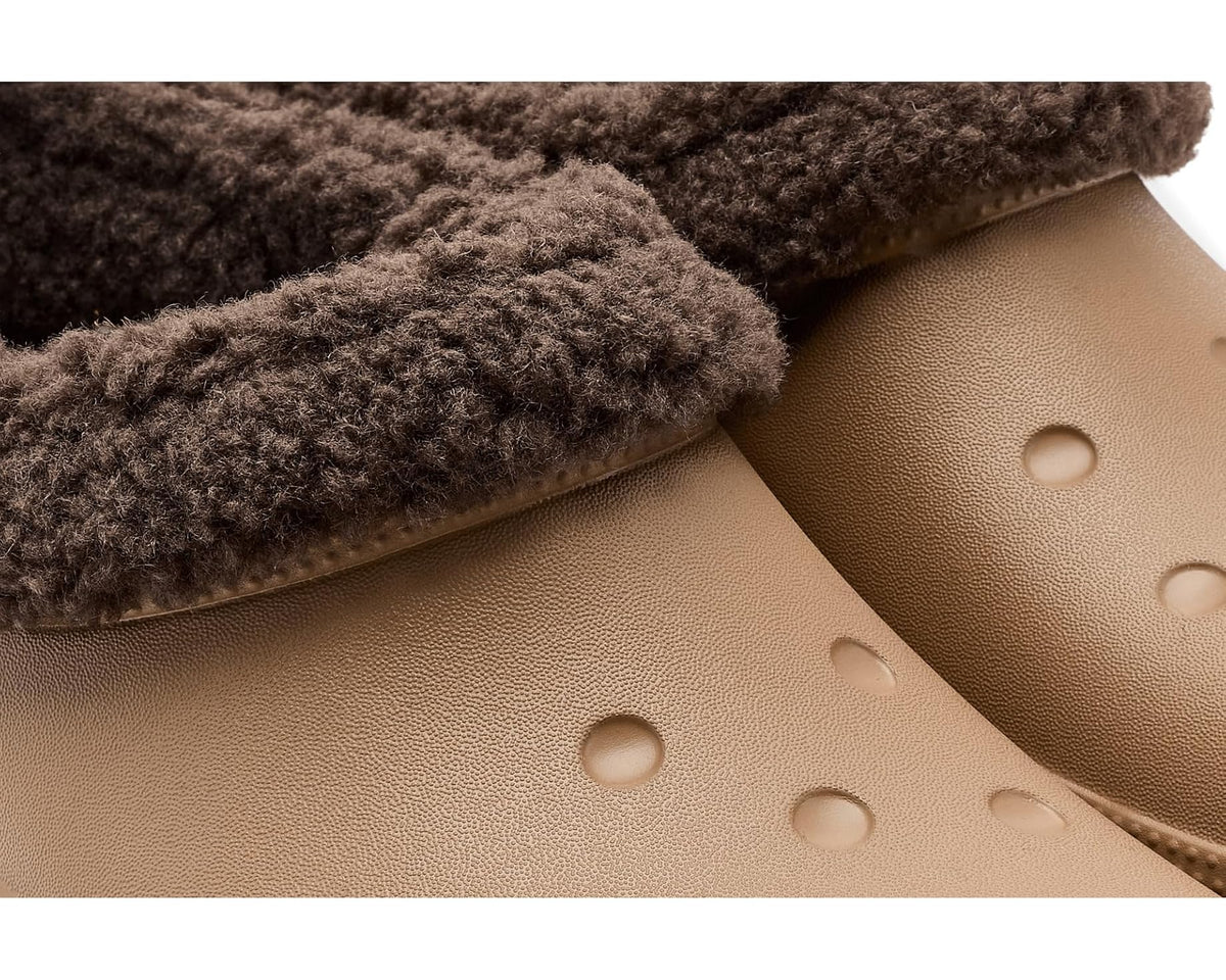 Unisex Crocs Classic Lined Shorty, Faux Fur Winter Boots Sepia