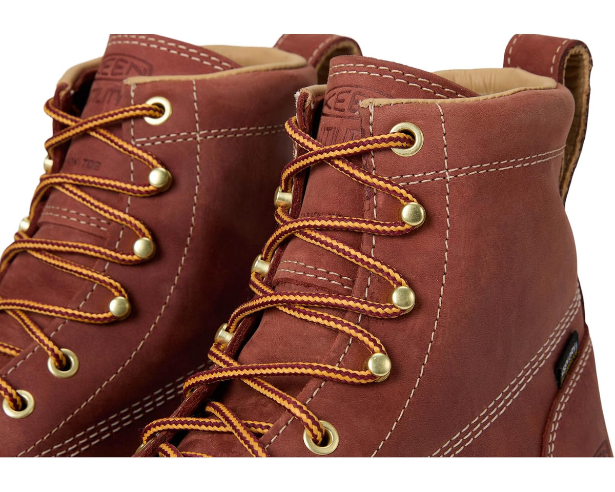 Men's KEEN Utility Liberty 6 Waterproof 90? Heel Boot (Carbon Toe) Bombay Brown/Gum