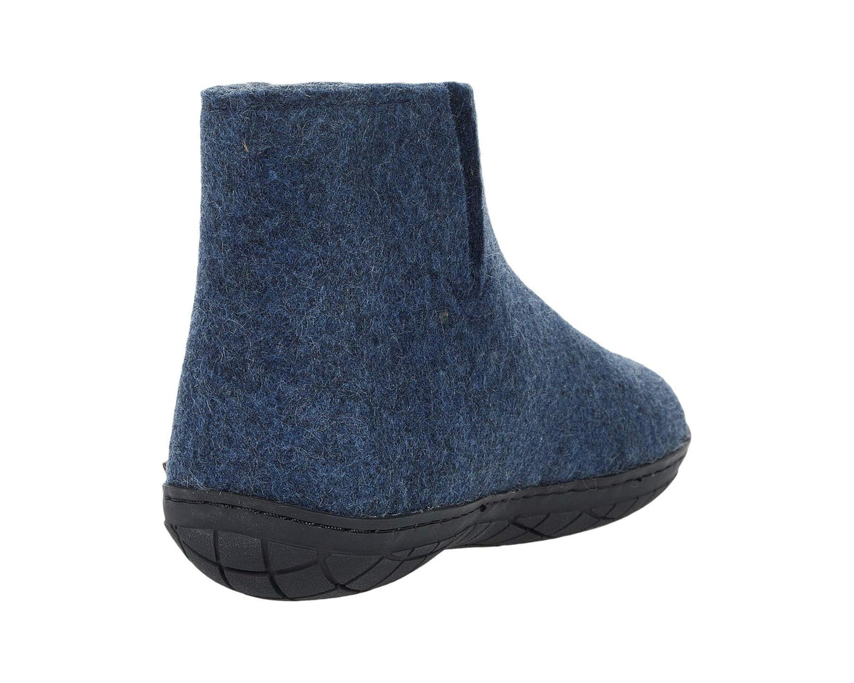 Unisex Glerups Wool Boot Rubber Outsole Denim/Black Rubber