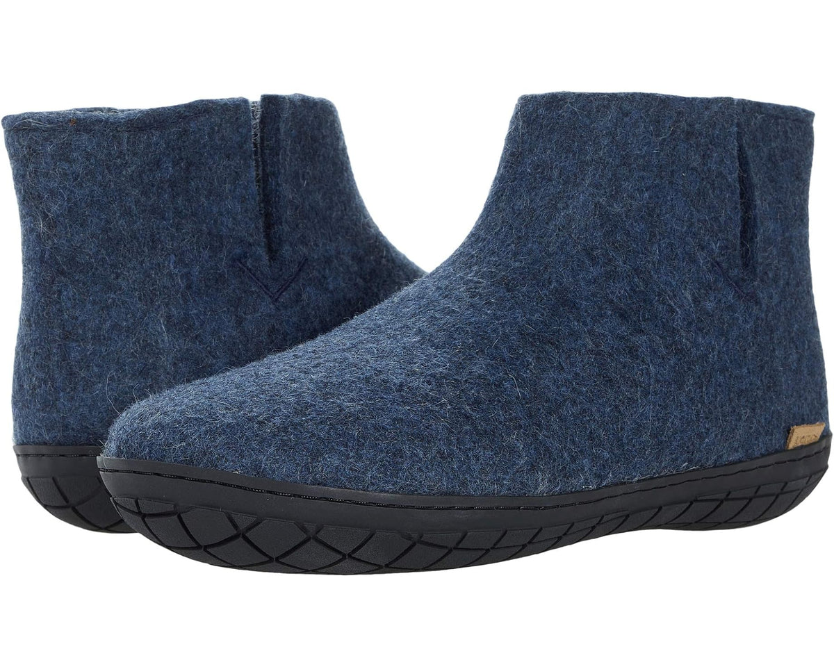 Unisex Glerups Wool Boot Rubber Outsole Denim/Black Rubber